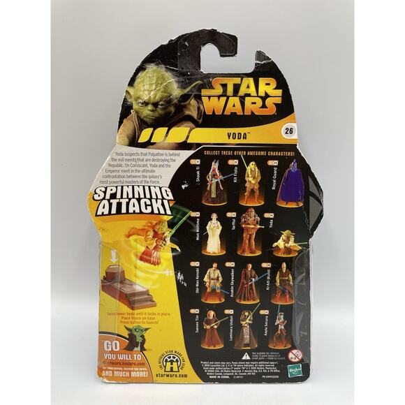 Star Wars Revenge of the Sith Spinning Attack Yoda 3.75" Figurine SEALED - Picture 8 of 9